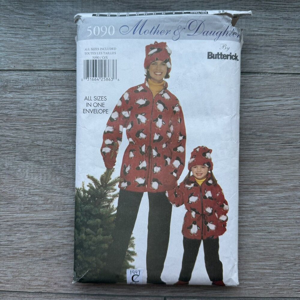 Butterick 5090 Sewing Pattern Mommy & Me JACKET PANTS HAT ALL SIZES